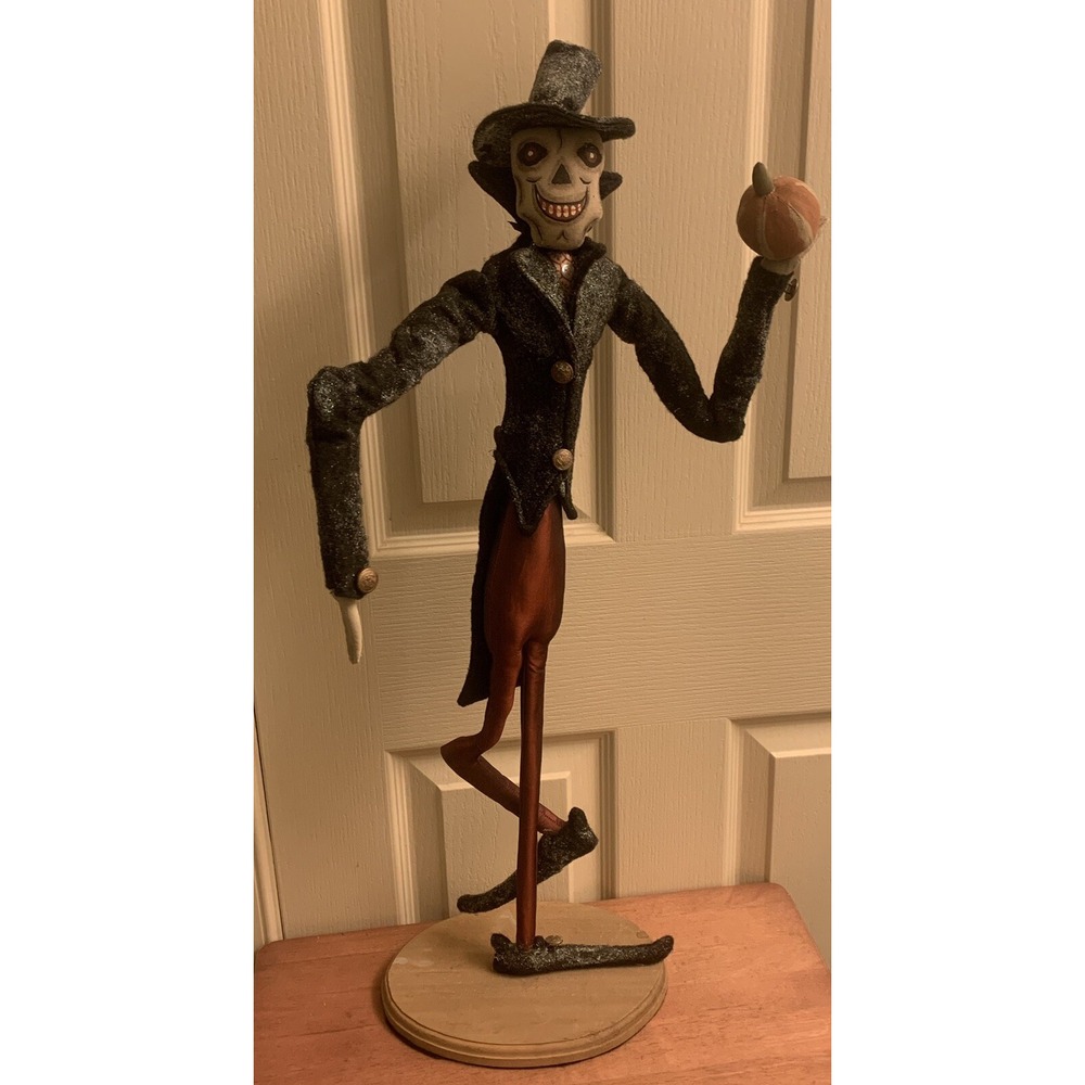 Joe Spencers Mr.Bones 29" skeleton figure on stand for Halloween